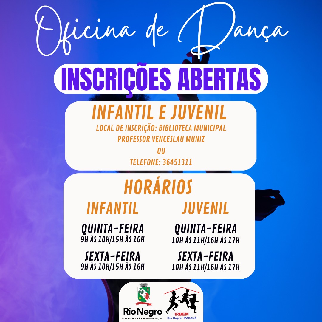 Oficina de Dança em Rio Negro estão com inscrições abertas