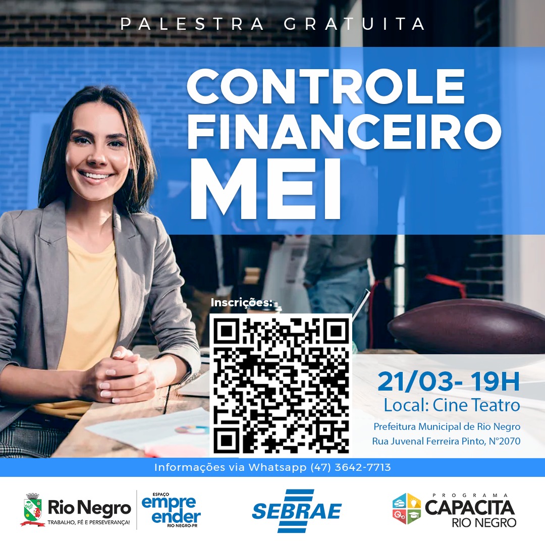 Espaço Empreender de Rio Negro promove a palestra  gratuita “Controle Financeiro MEI”