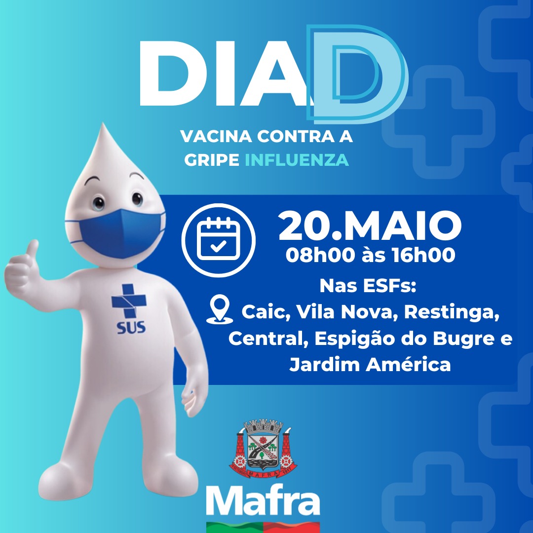 Sábado, dia 20, acontece mais um Dia D de vacinação contra gripe