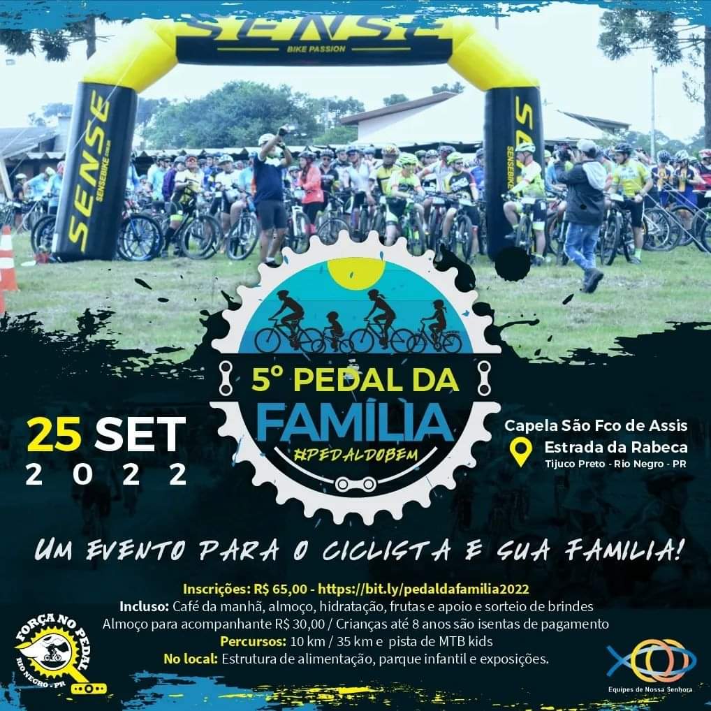 Garanta sua inscrição para o 5º Pedal da Família